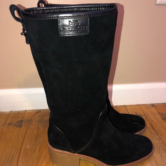 Coach Suede Black Boots - Picture 1 of 3